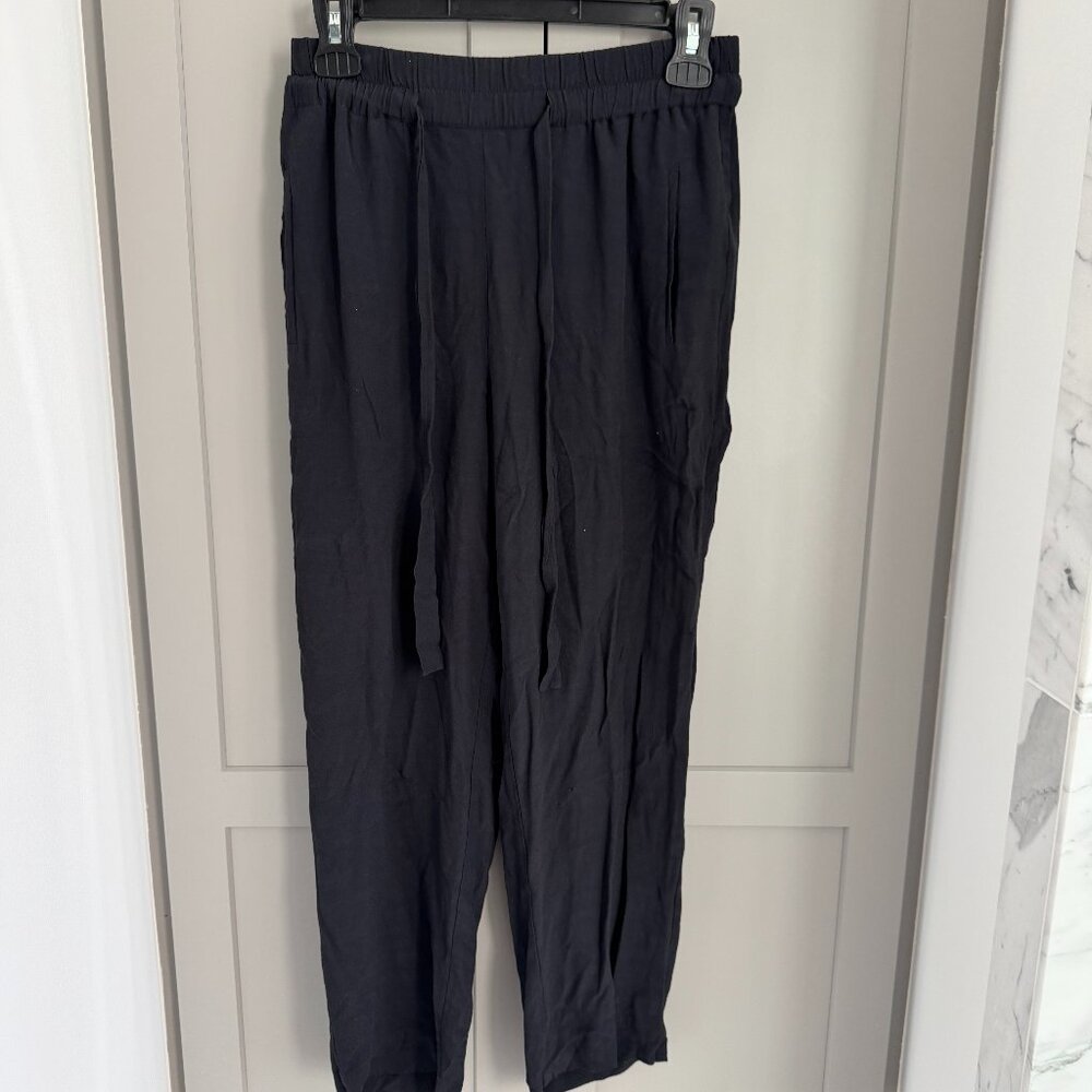 All Saints Cropped Black Drawstring Pants - S
